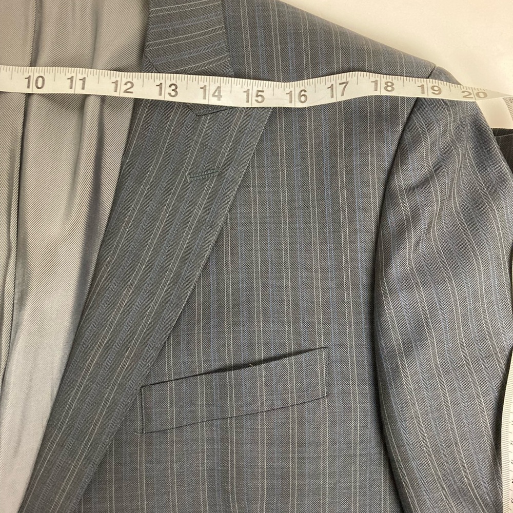 Tiglio luxe silk and wool Charcoal Pinstripe Blazer - Picture 12 of 15